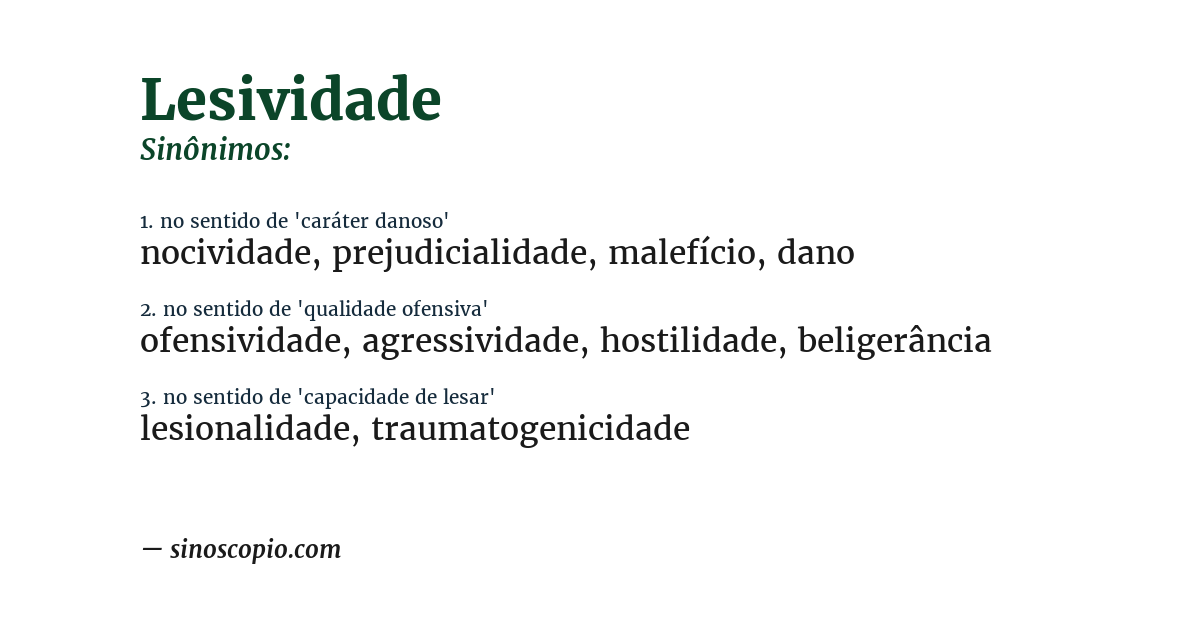 Sinônimo de lesividade