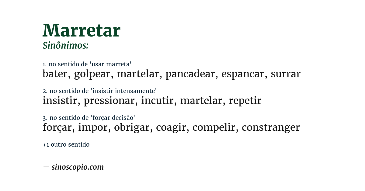 Sinônimo de marretar