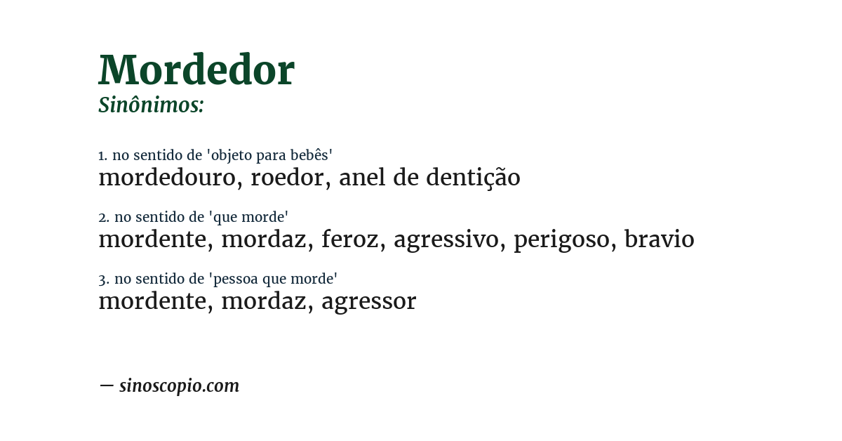 Sinônimo de mordedor