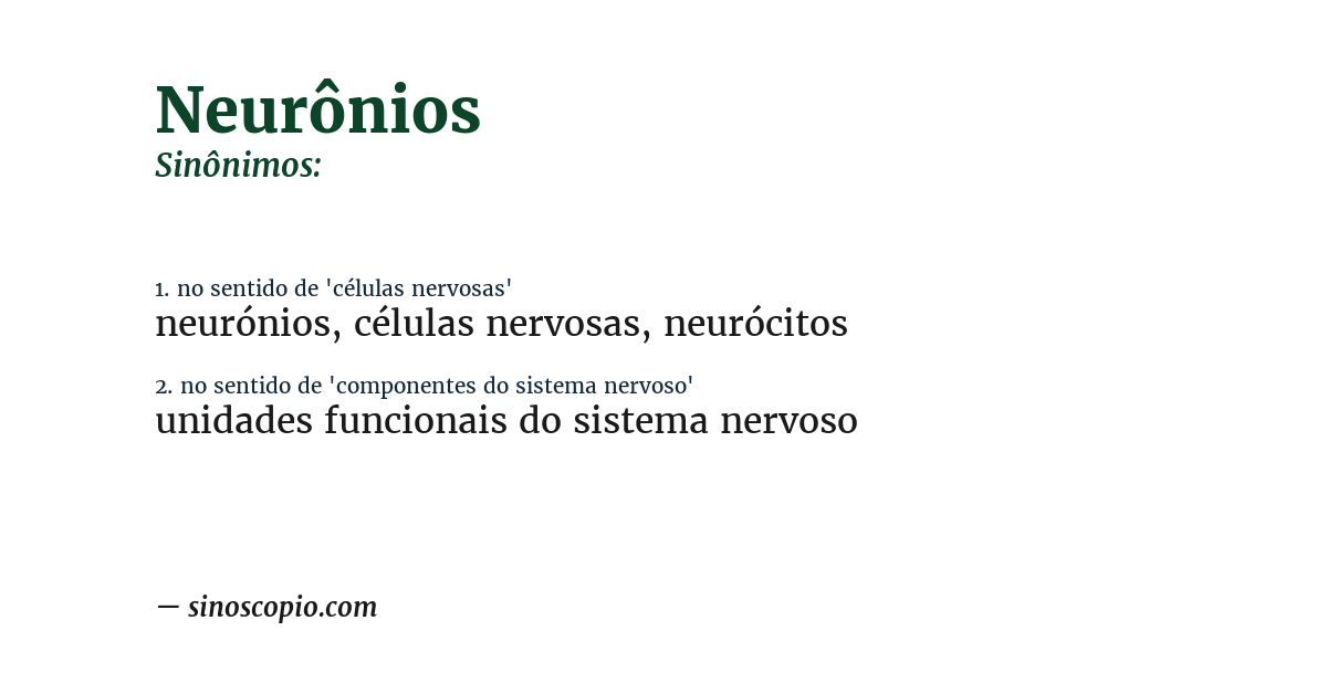 Sinônimo de neurônios