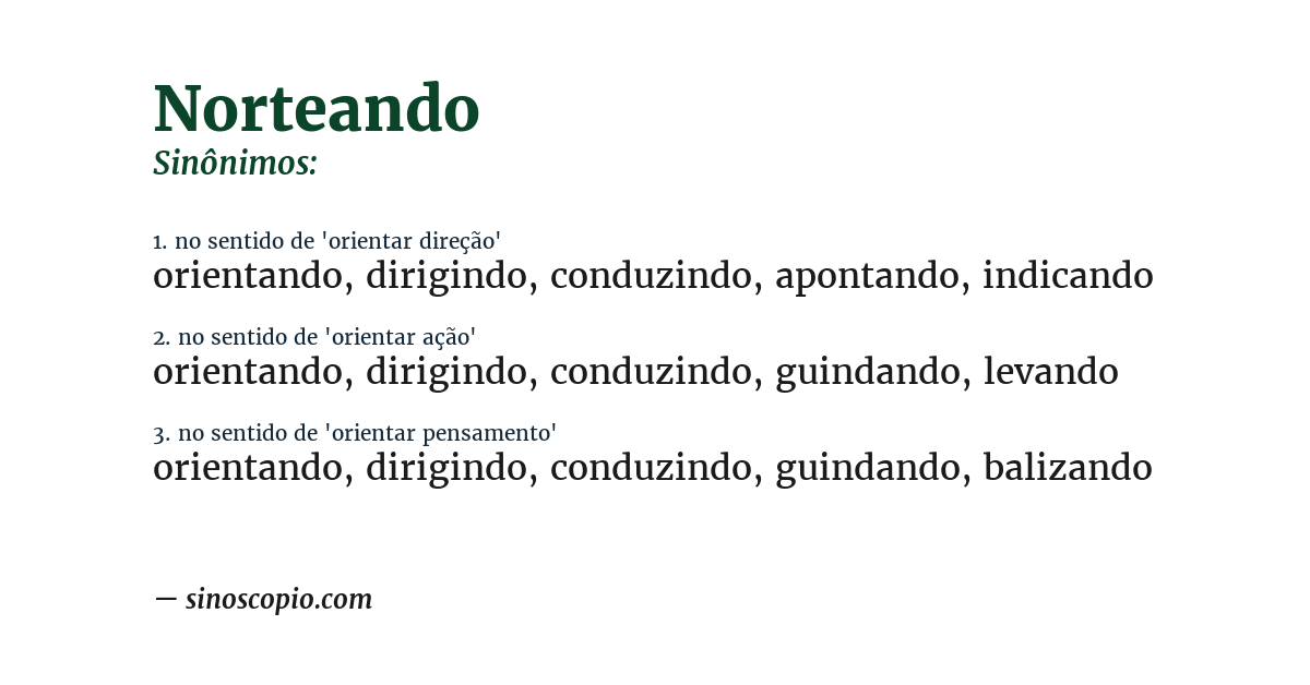 Sinônimo de norteando