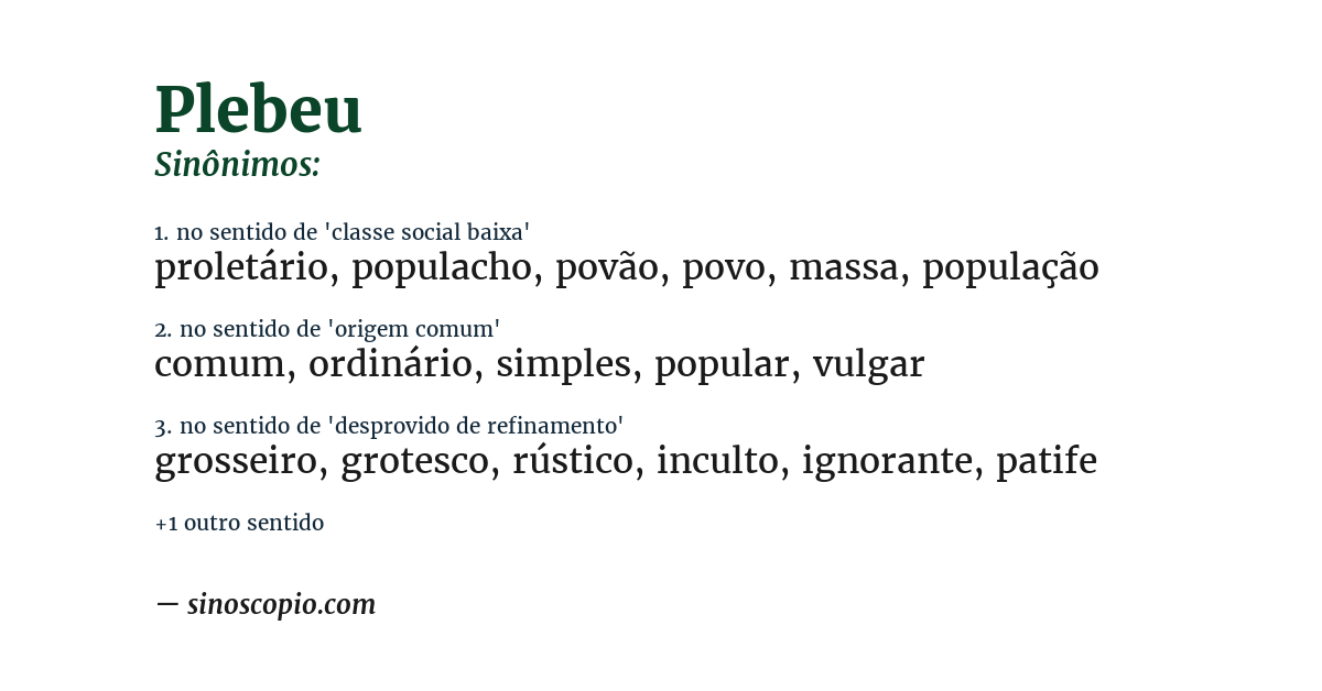 Sinônimo de plebeu