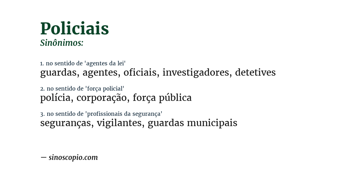 Sinônimo de policiais