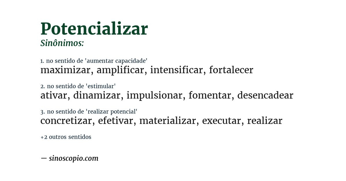 Sinônimo de potencializar
