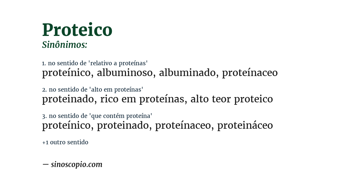 Sinônimo de proteico