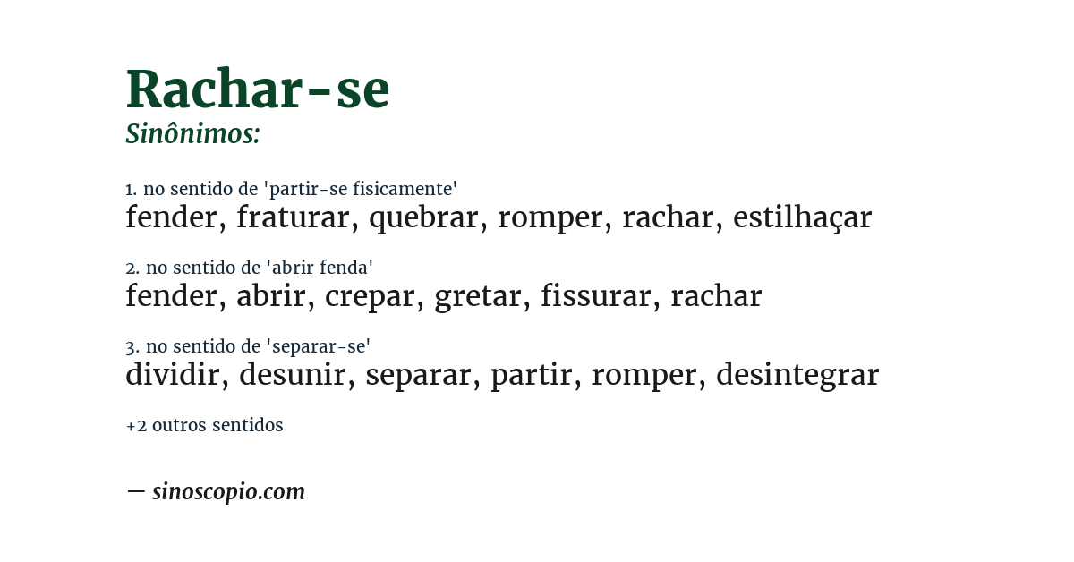 Sinônimo de rachar-se