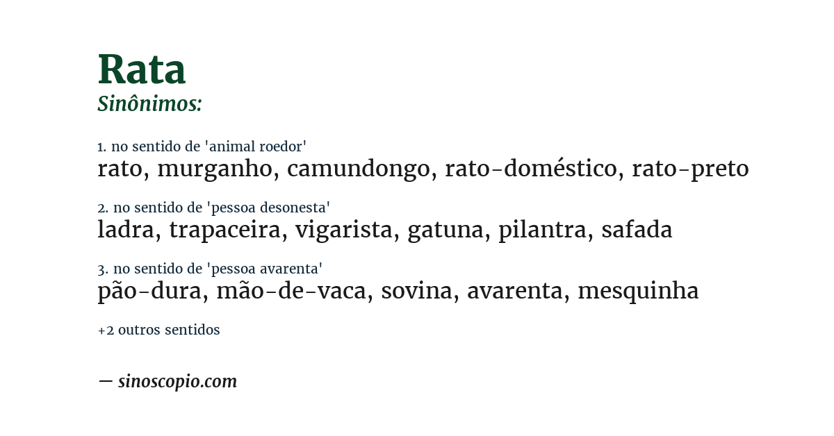 Sinônimo de rata