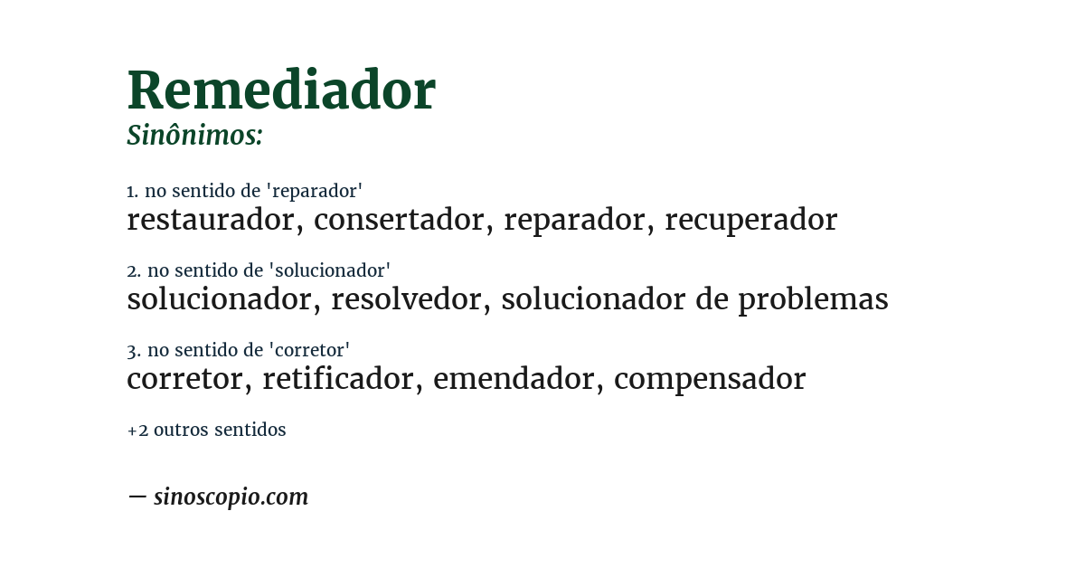 Sinônimo de remediador