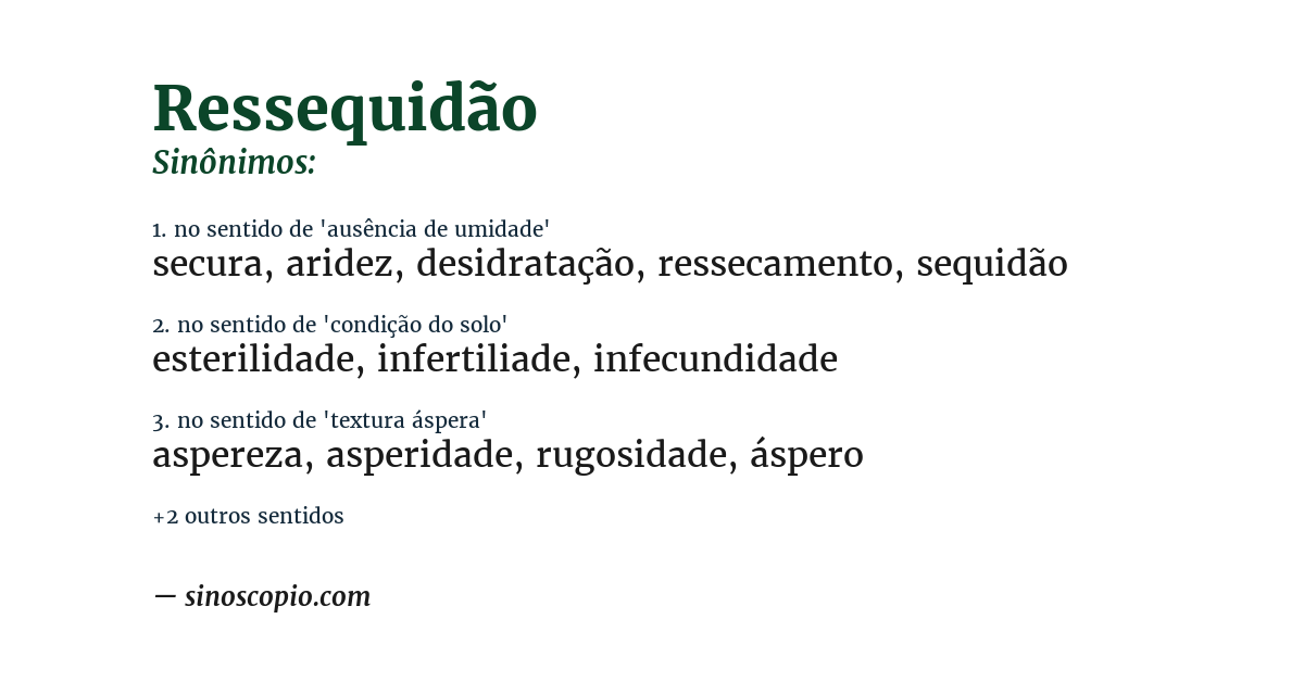 Sinônimo de ressequidão