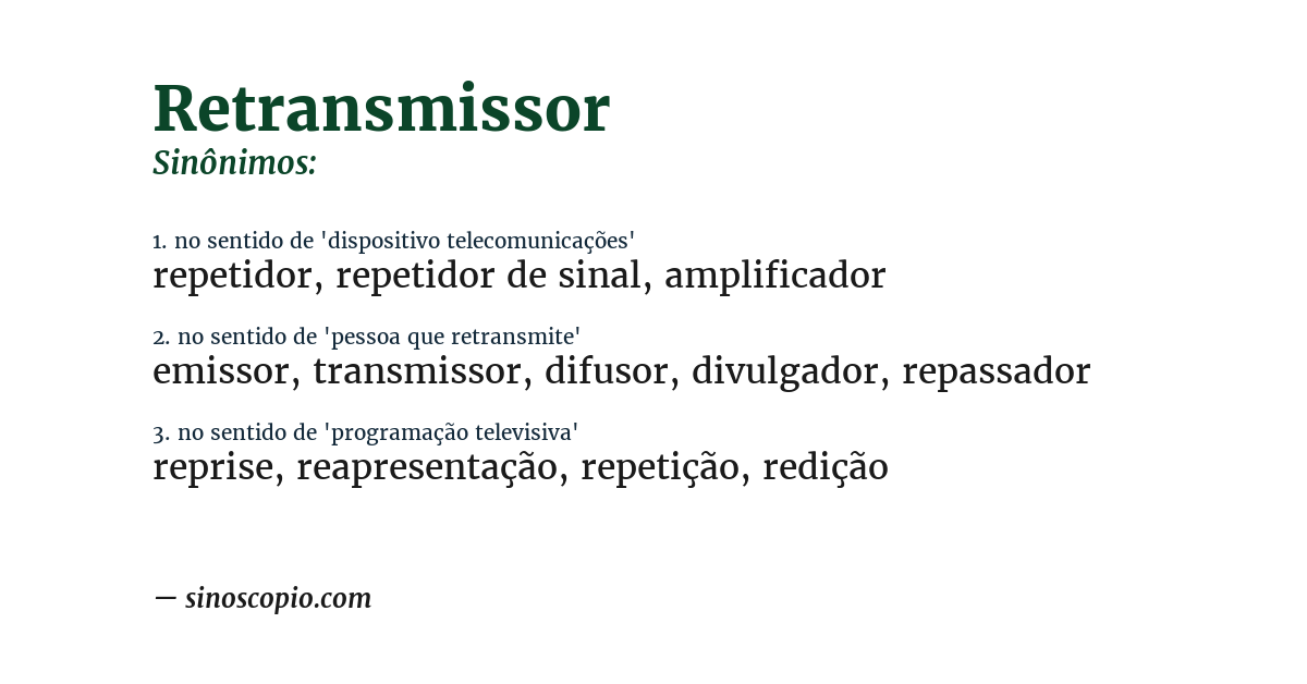 Sinônimo de retransmissor