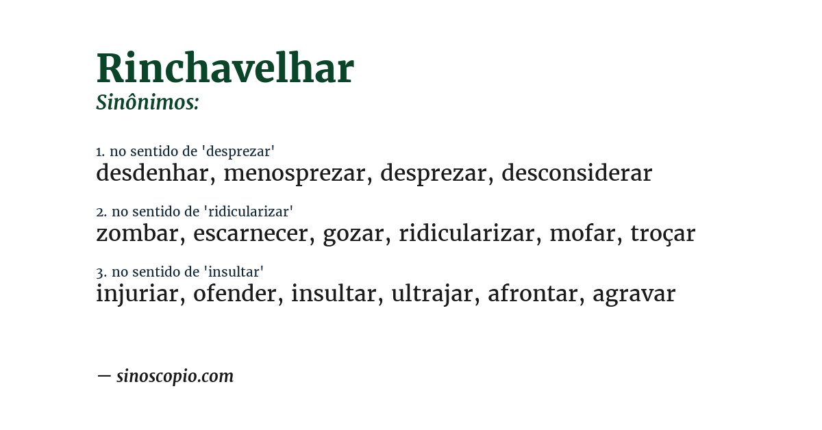 Sinônimo de rinchavelhar