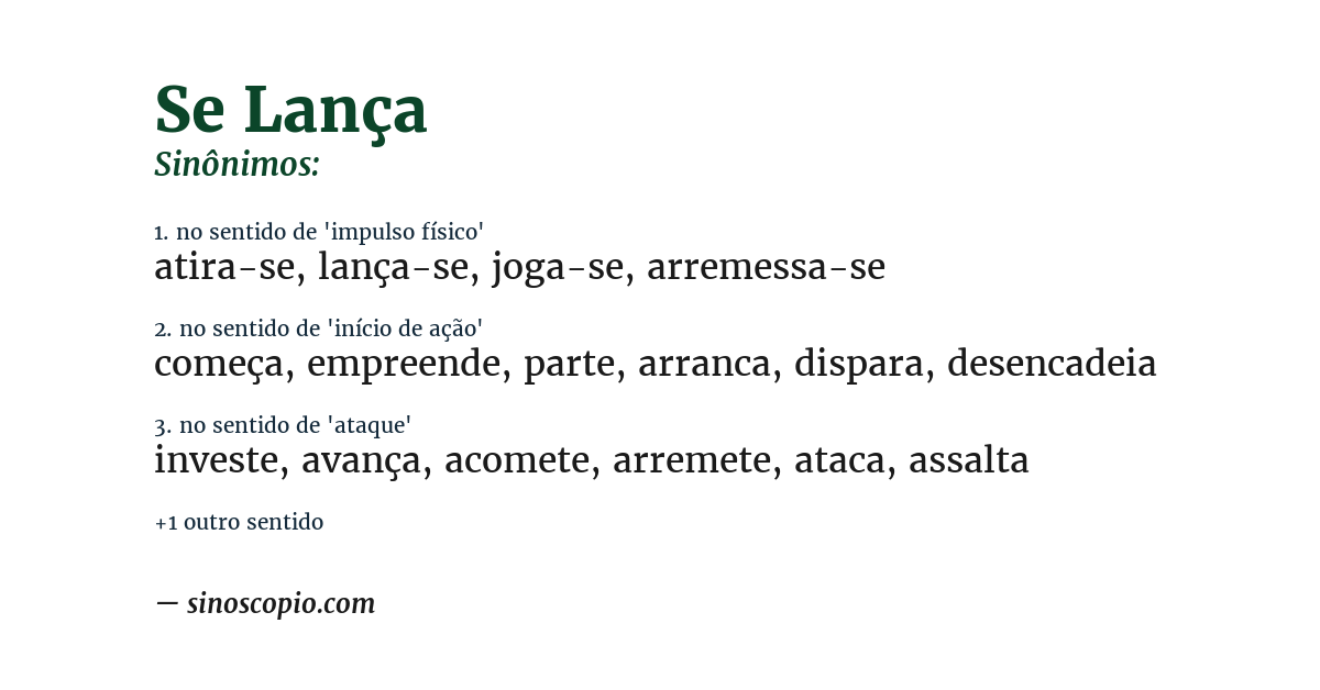 Sinônimo de se lança