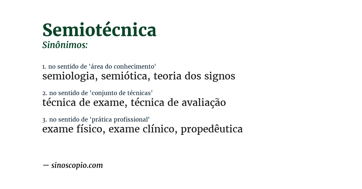 Sinônimo de semiotécnica