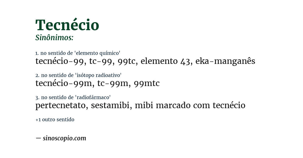 Sinônimo de tecnécio
