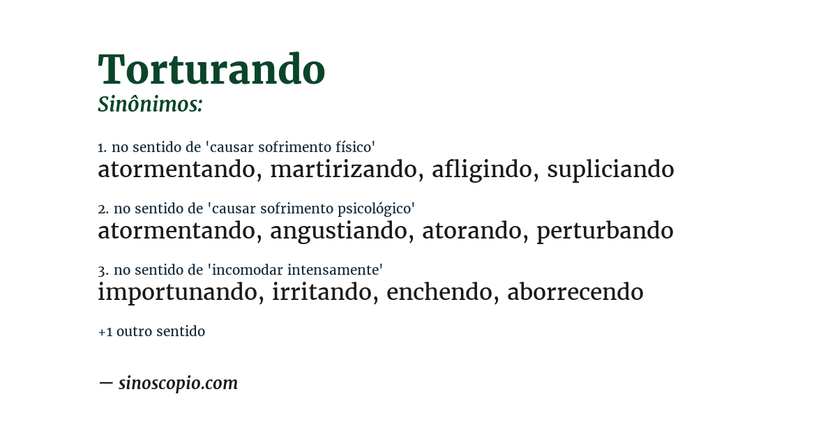 Sinônimo de torturando