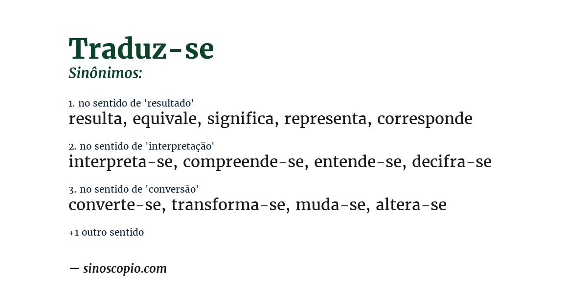 Sinônimo de traduz-se