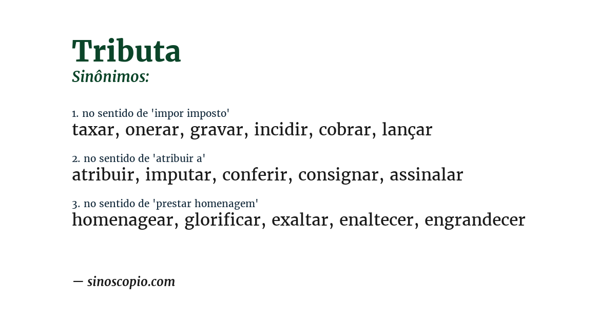 Sinônimo de tributa