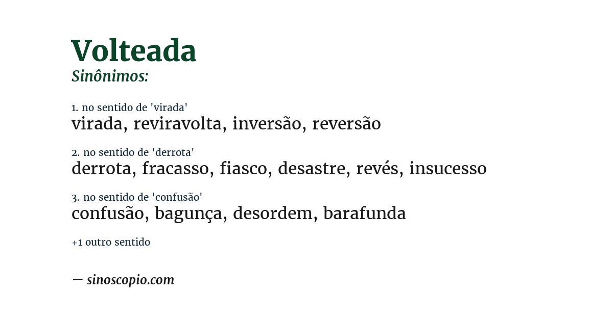 Sinônimo de volteada