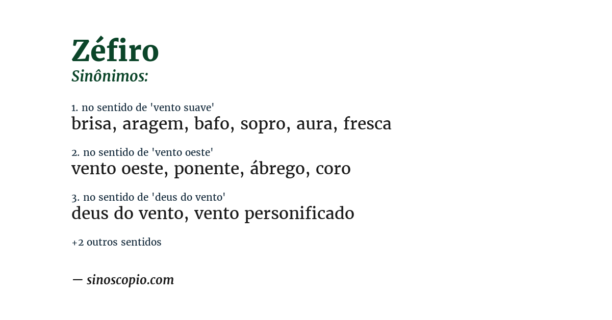 Sinônimo de zéfiro