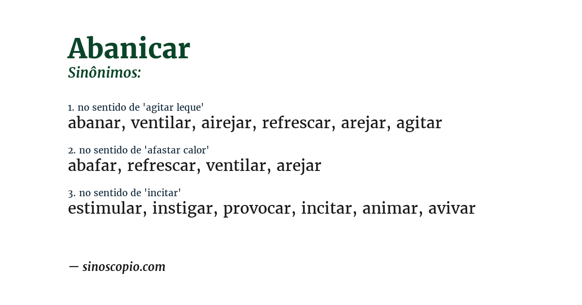 Sinônimo de abanicar