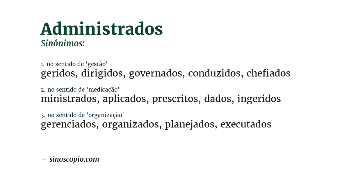 Sinônimo de administrados