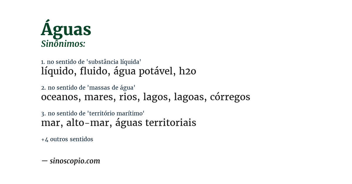 Sinônimo de águas