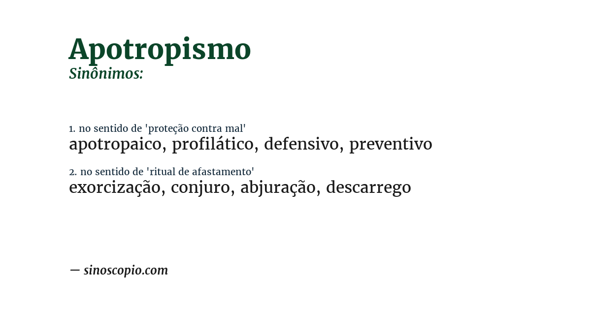Sinônimo de apotropismo