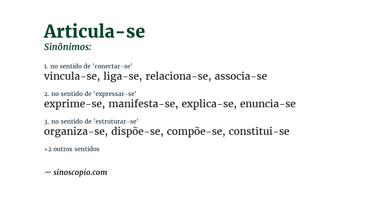 Sinônimo de articula-se