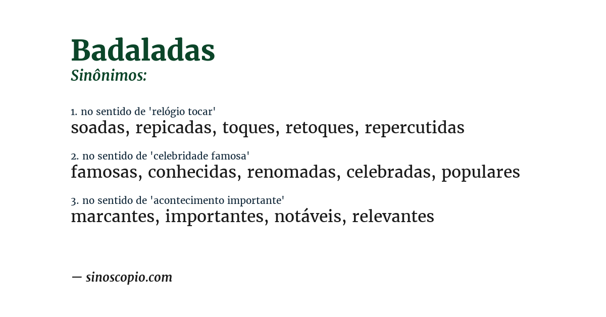 Sinônimo de badaladas