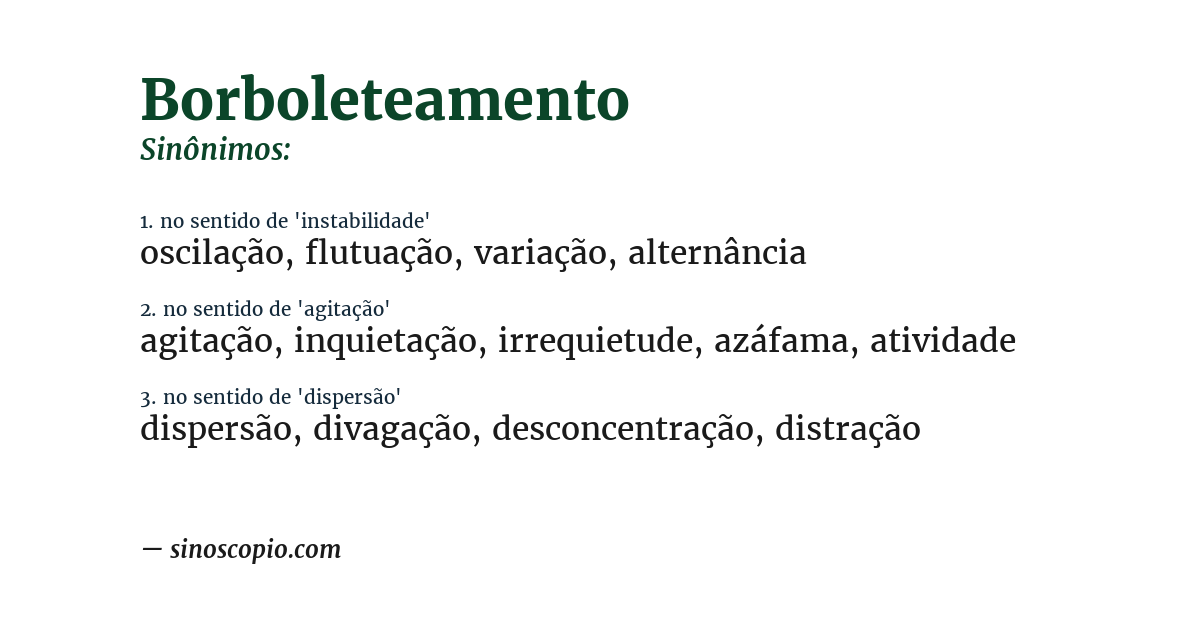 Sinônimo de borboleteamento