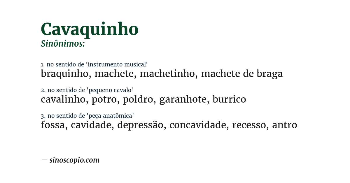 Sinônimo de cavaquinho