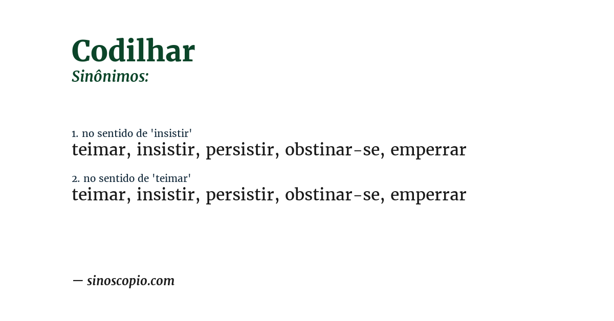 Sinônimo de codilhar