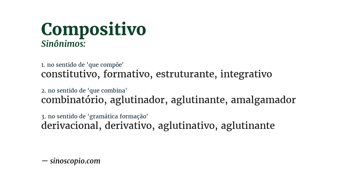 Sinônimo de compositivo