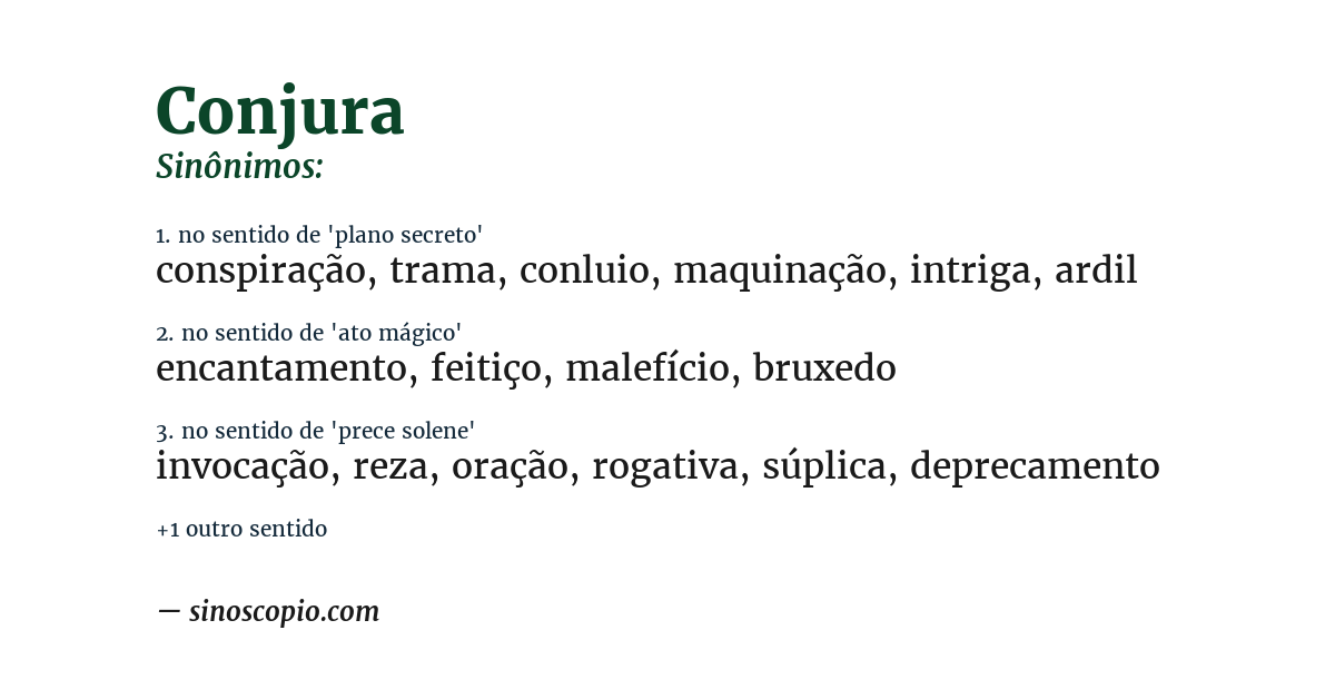 Sinônimo de conjura