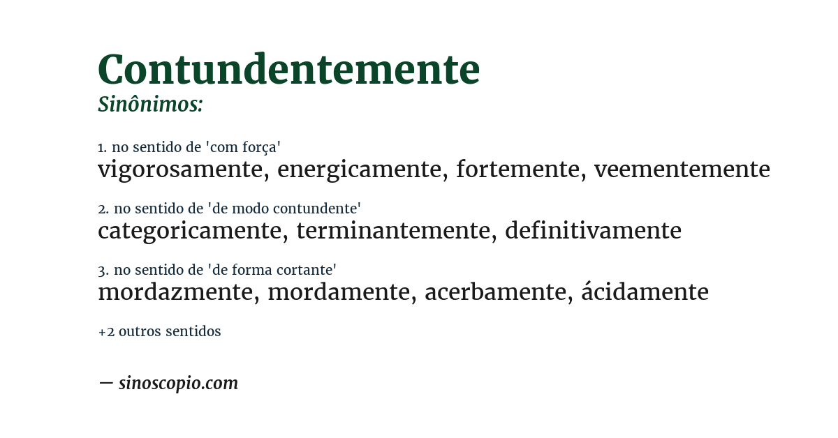 Sinônimo de contundentemente