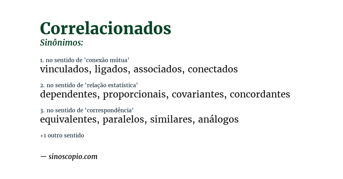 Sinônimo de correlacionados