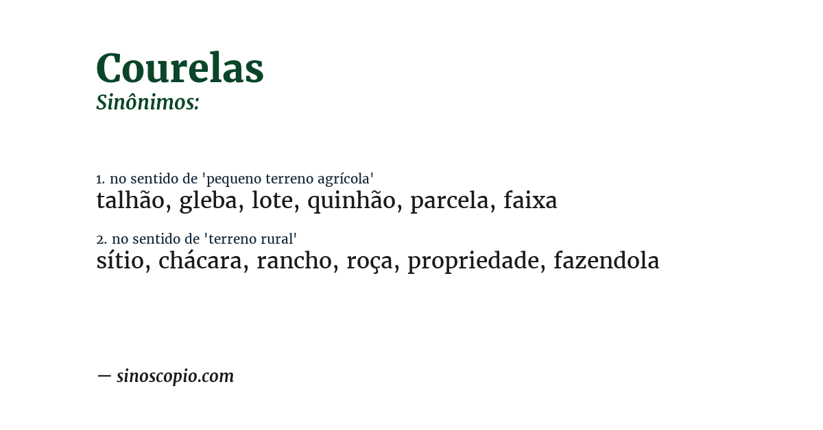 Sinônimo de courelas