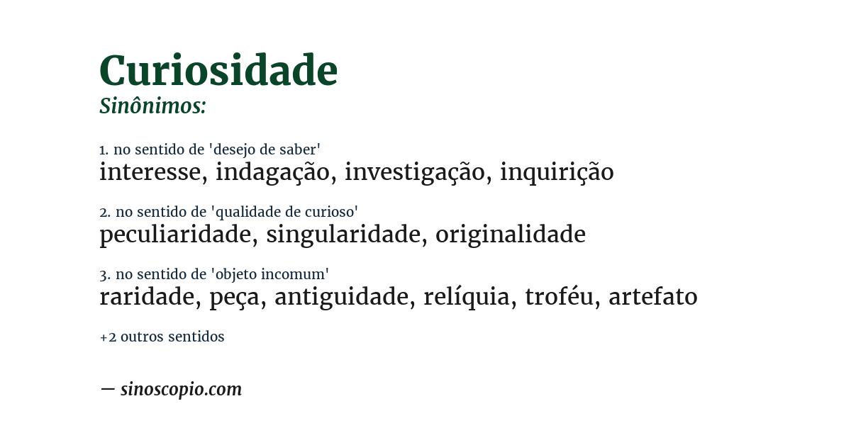 Sinônimo de curiosidade