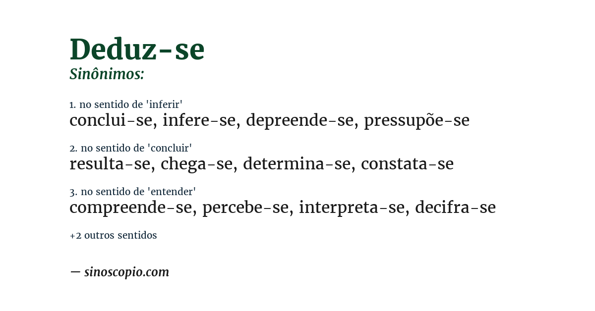 Sinônimo de deduz-se
