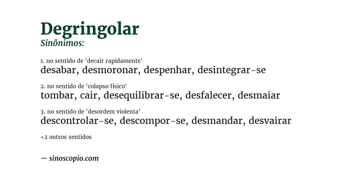 Sinônimo de degringolar