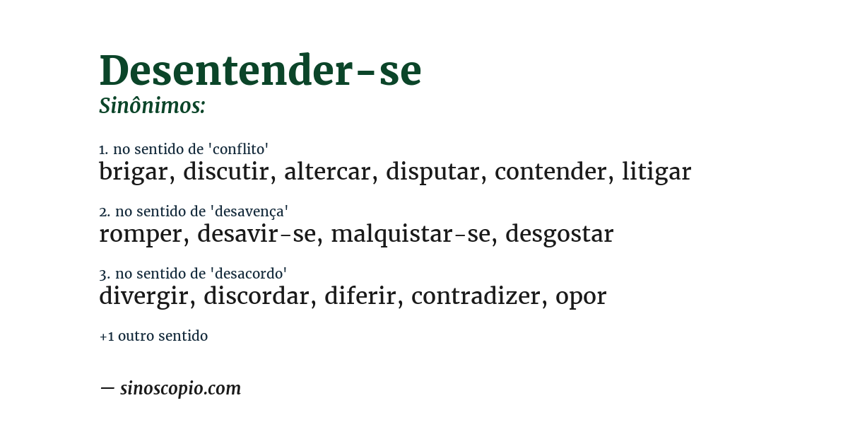 Sinônimo de desentender-se