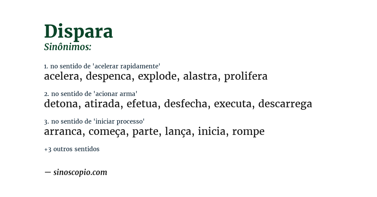 Sinônimo de dispara