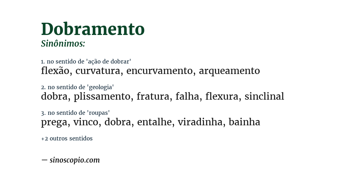 Sinônimo de dobramento