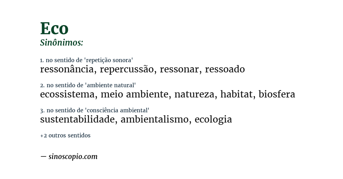 Sinônimo de eco