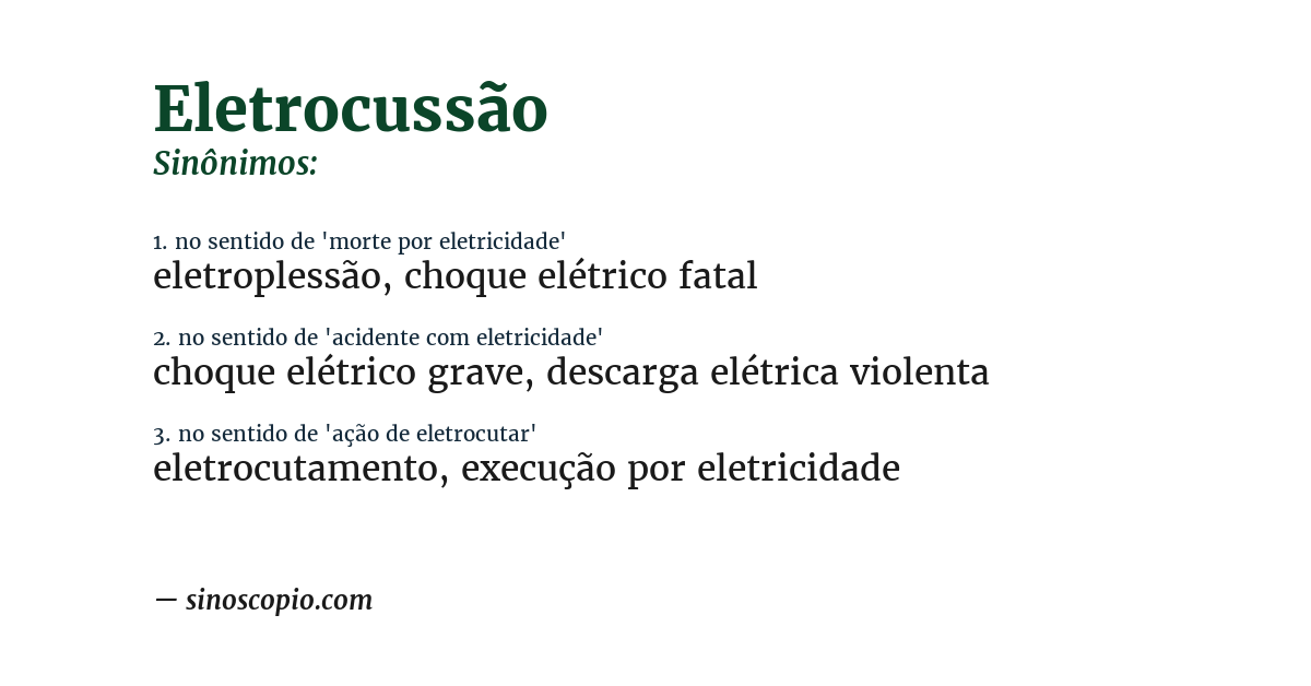 Sinônimo de eletrocussão