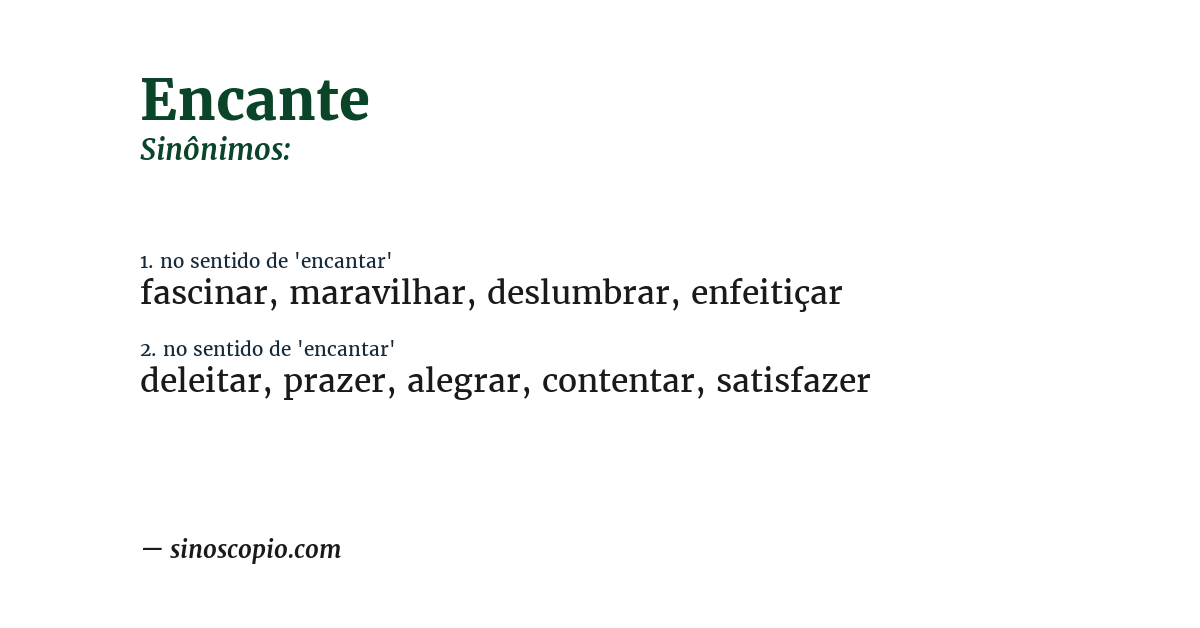 Sinônimo de encante