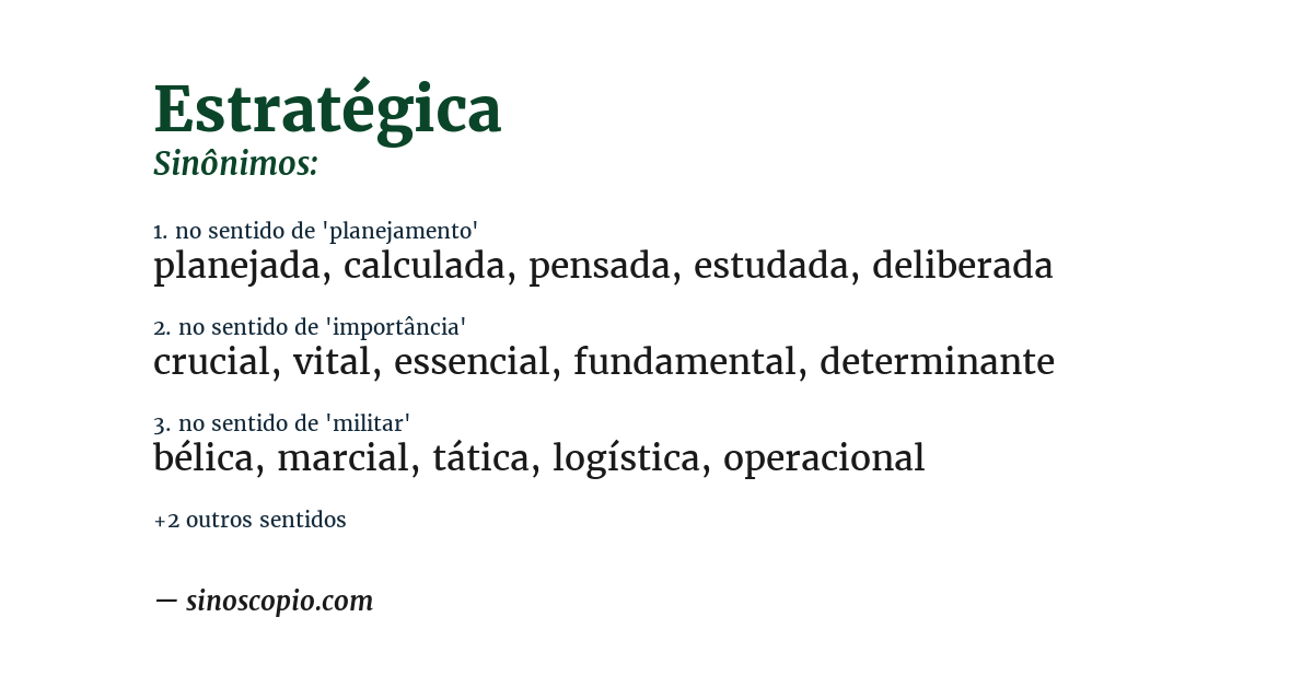 Sinônimo de estratégica