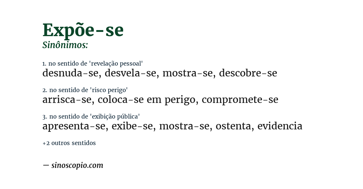 Sinônimo de expõe-se