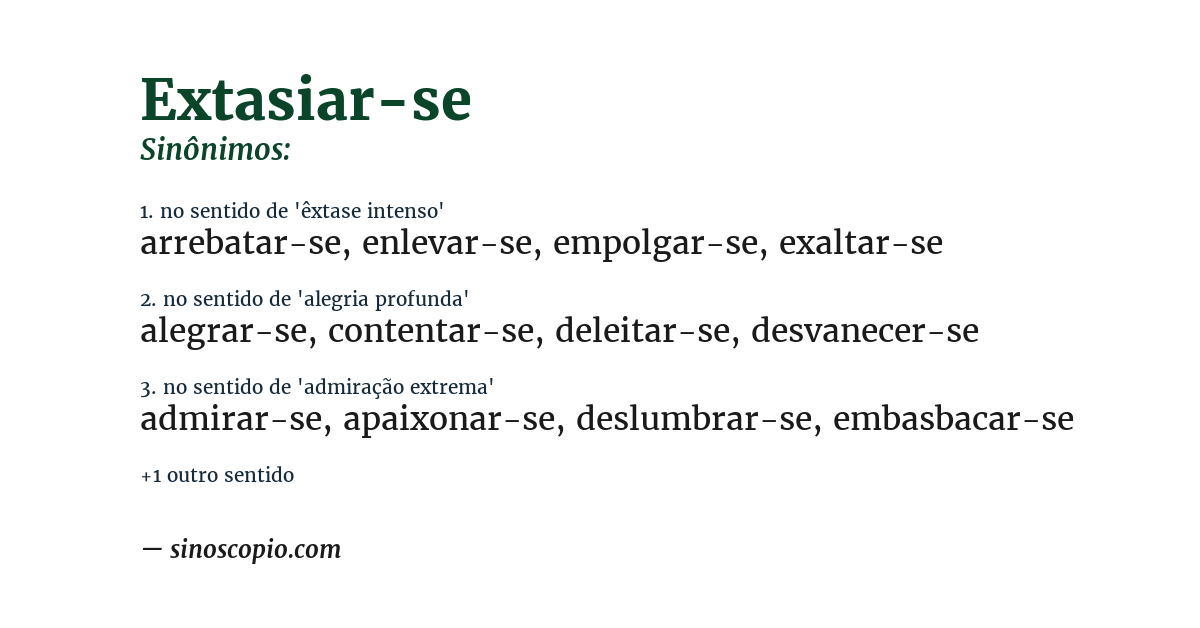 Sinônimo de extasiar-se