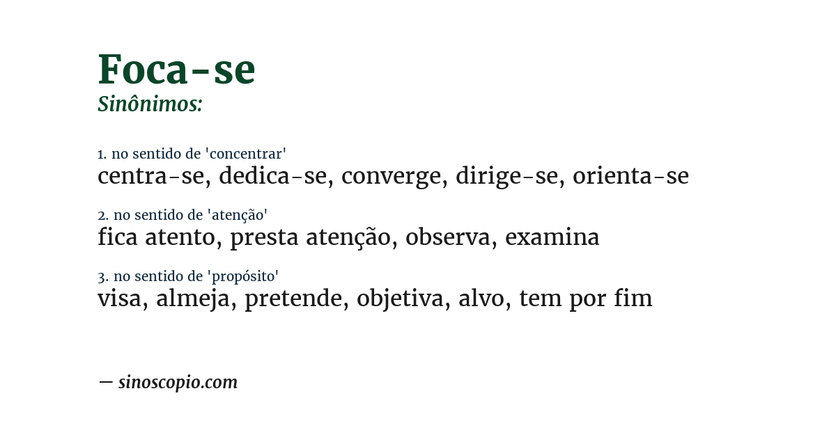 Sinônimo de foca-se